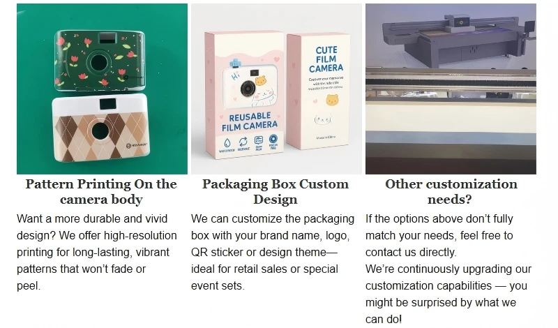 film camera Pattern Printing On the camera body Packaging Box Custom Design