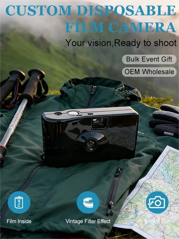 Single use film camera simple point and shoot design