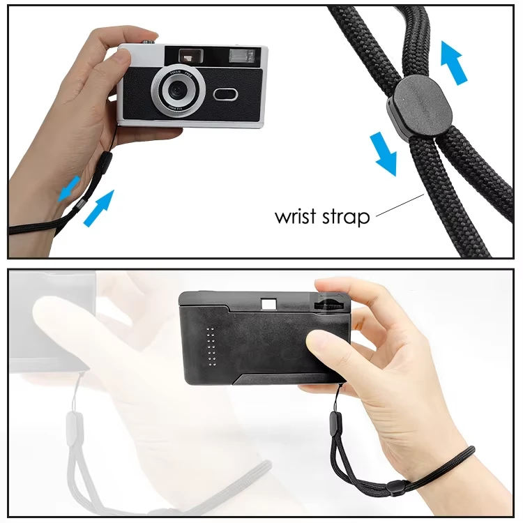 Vintage Analog Point and Shoot Camera in Use