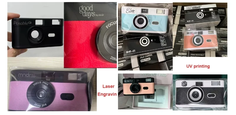 reusable vintage film camera Customized LOGO - laser engraving UV printing